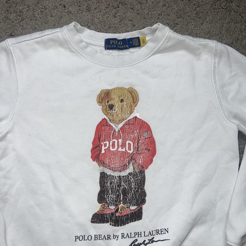 Polo Ralph Lauren Boys Polo Bear Crewneck Sweatshirt Size 6
